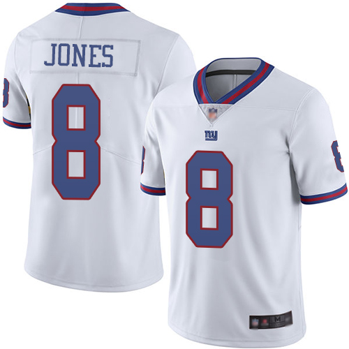 Men New York Giants #8 Daniel Jones Limited White Rush Vapor Untouchable Football NFL Jersey->new york giants->NFL Jersey